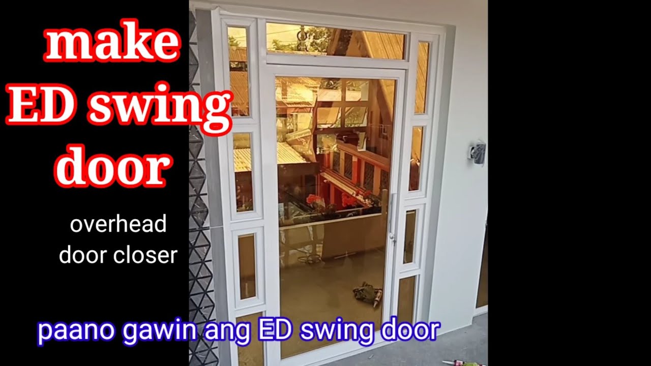 make ED swing door/Pano gawin Ang ED swing door /PC white aluminum combination reflective gold