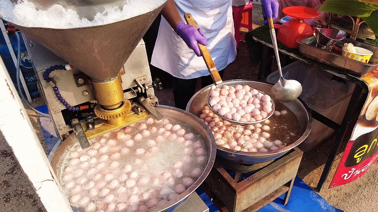 Automatic MeatBalls PorkBalls Maker Machine Street Food in Thailand | Food News Video
