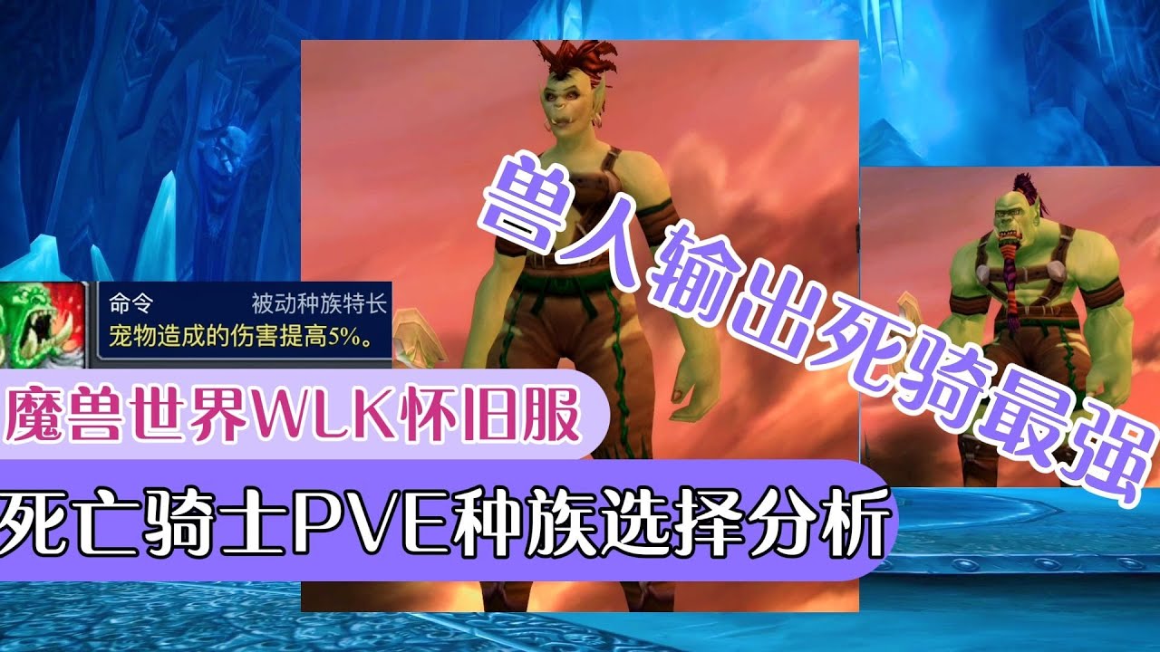 魔獸世界WLK懷舊服：死亡騎士PVE種族選擇分析，輸出獸人最強