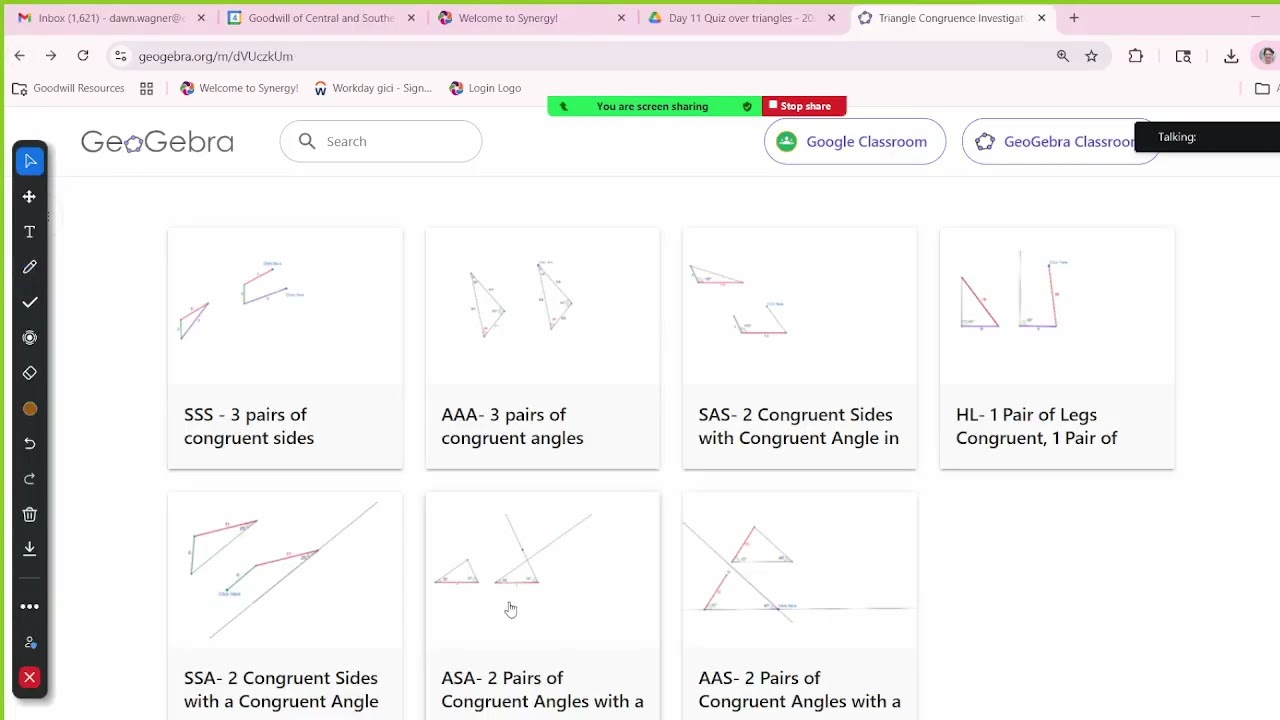 Congruent triangles sss, sas, aas, asa, hl