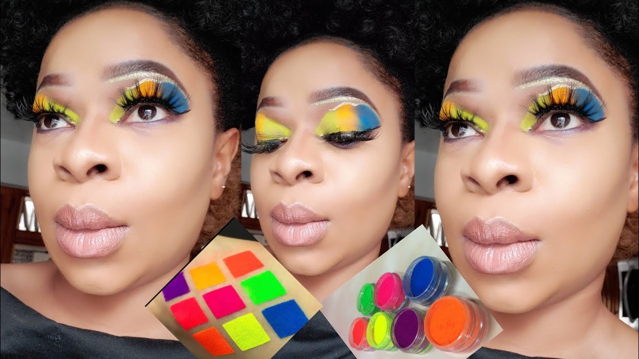 NEON MAKEUP LOOK | Pigment Eyeshadow Makeup Pallette