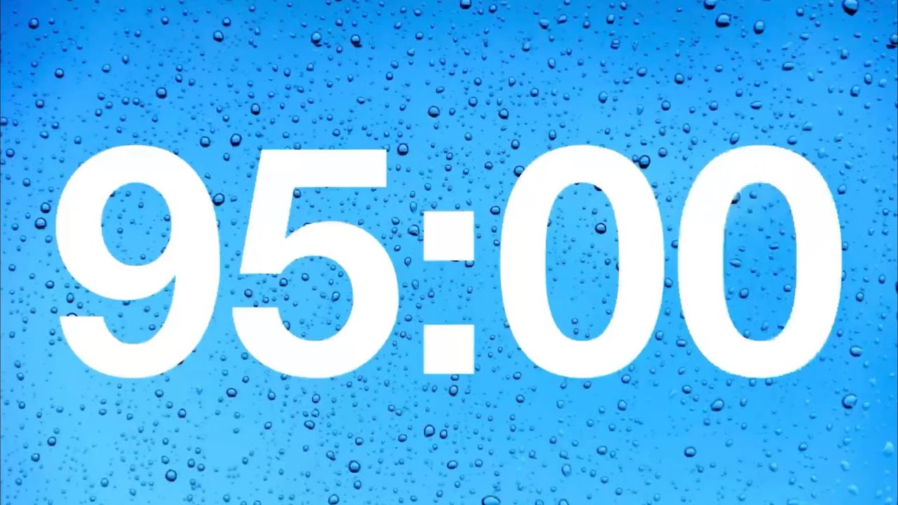 timer - 95 minute countdown with rain sounds