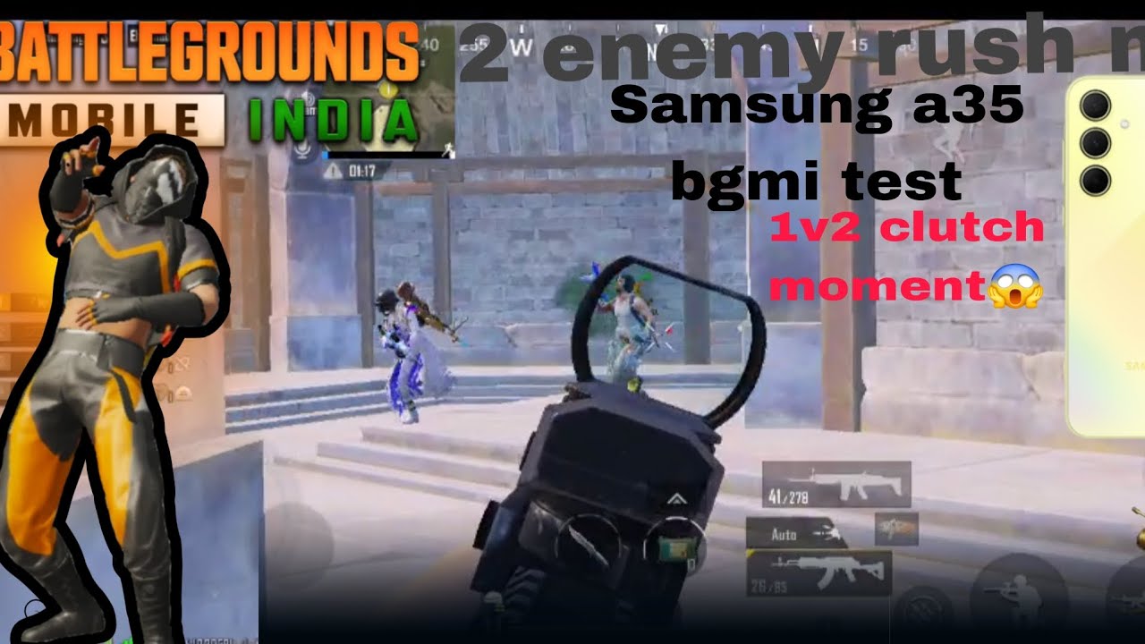 Best 2026 samsung a35 bgmi test 1v2 clutch moment😱
