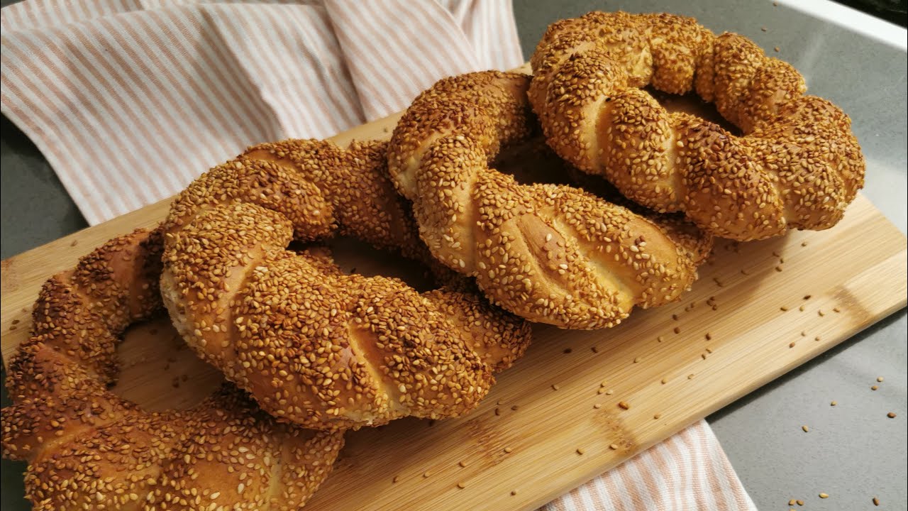 Semit || Ring Bread || Sesame Bread Recipe || طرزتهیه سیمیت ترکی ||نان حلقه یی || نان کنجدی