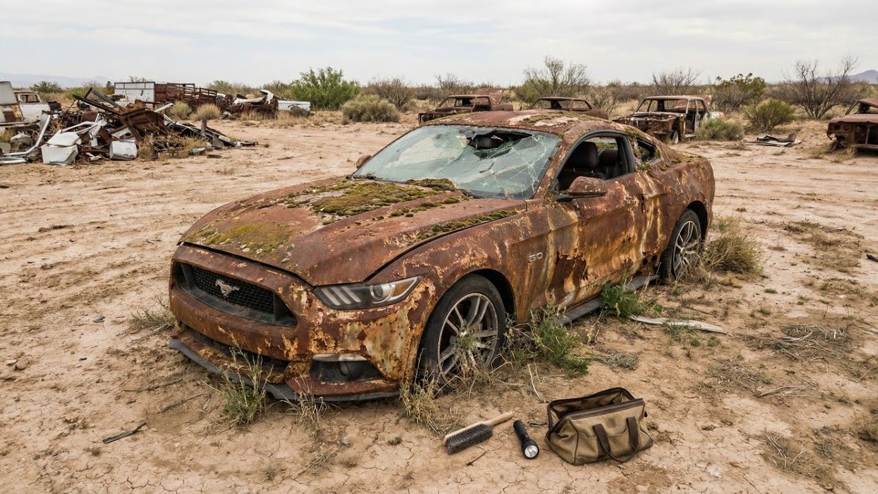 ASMR Car Restoration! Restoring an Abandoned Ford Mustang Left in the Desert for Years.
