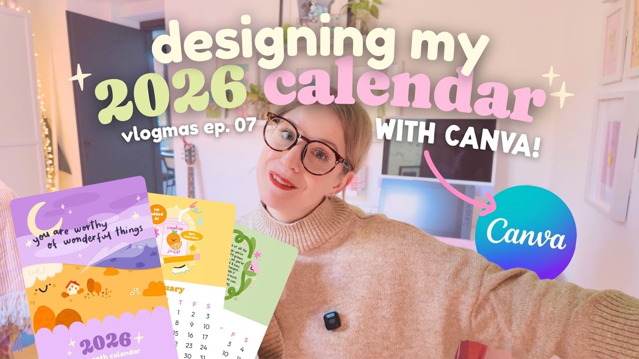 Создание календаря на 2026 год в Canva + Демонстрация новой прически 🎄 Vlogmas День 7