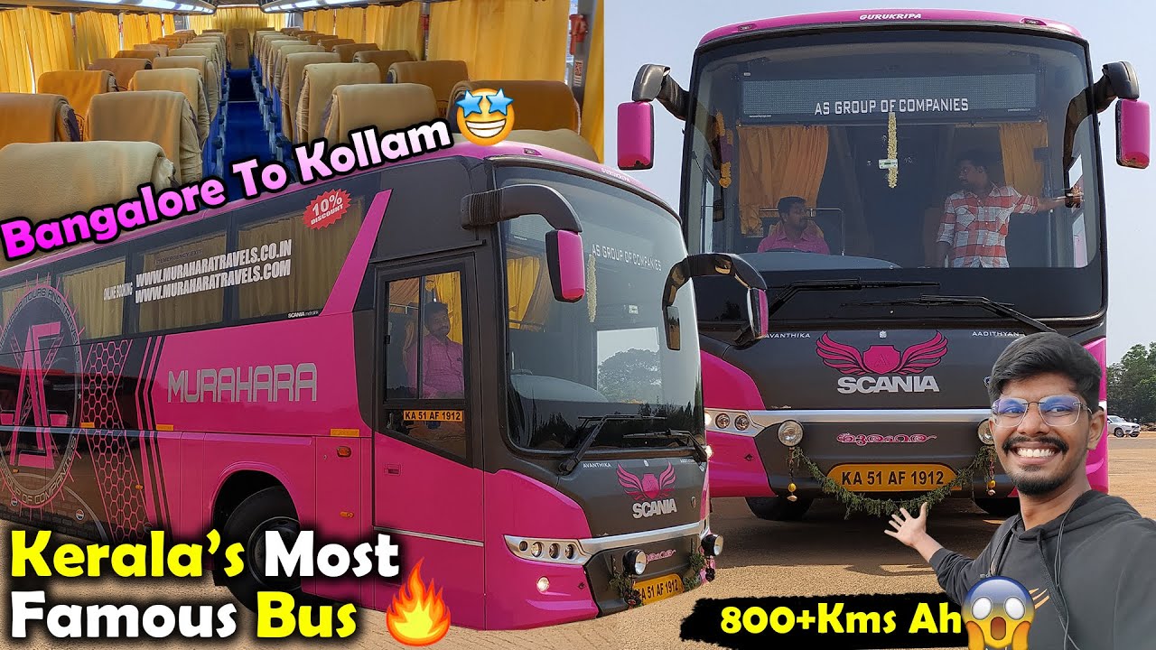 The most Thrilling bus journey 💥 | Murahara Travels Scania bus | Bangalore to Kollam 🤩| Vlog - 200