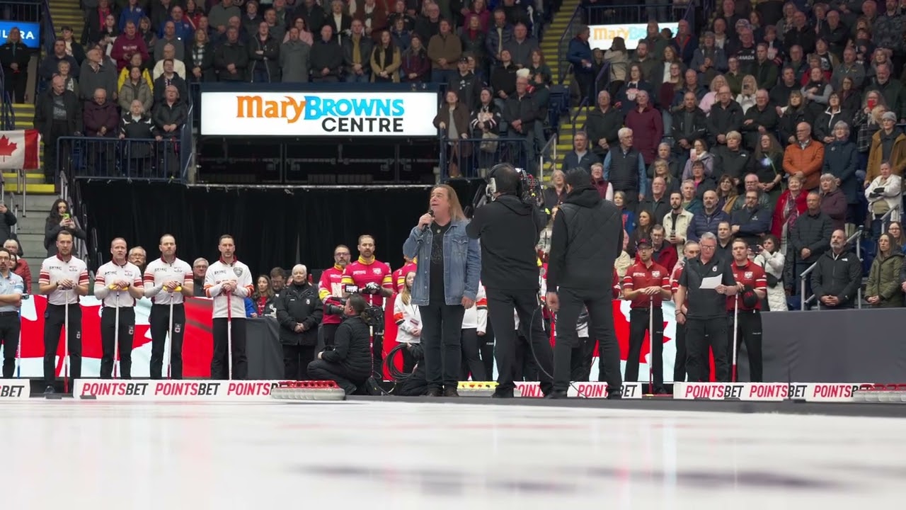 Alan Doyle sings the National Anthem at the 2026 Montana's Brier