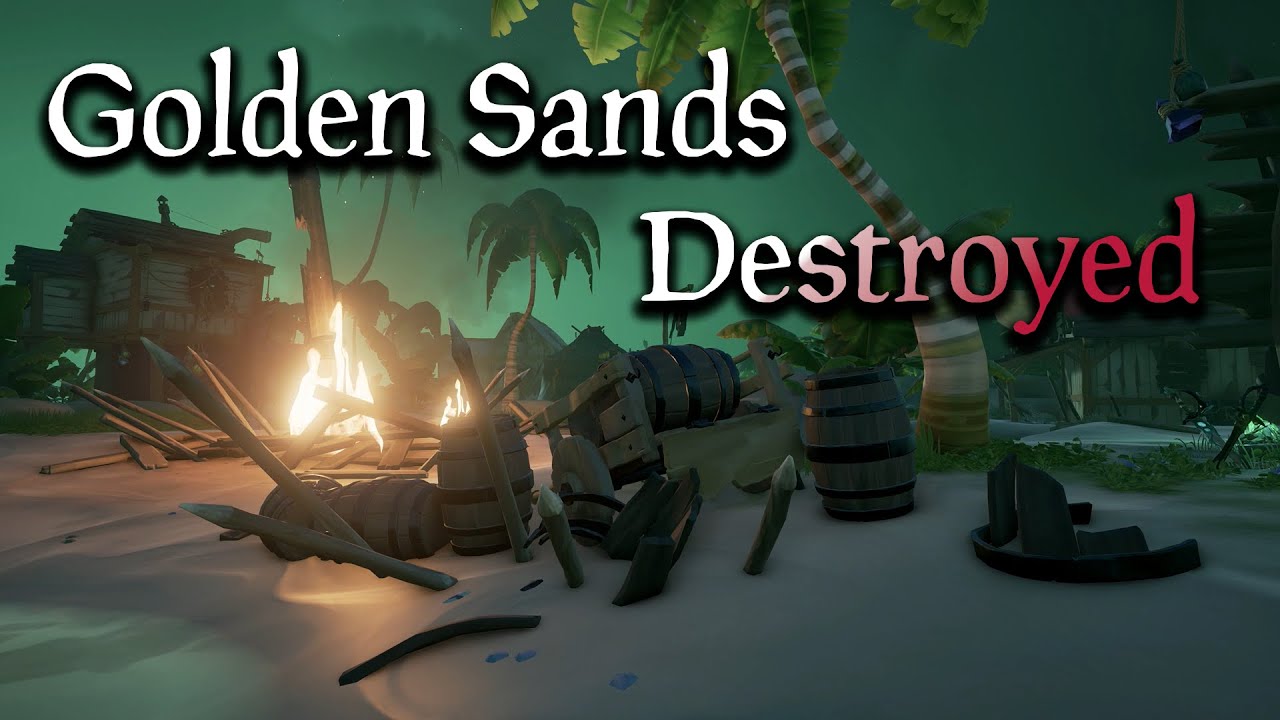 Sea of Thieves: Walk through a Destroyed Golden Sands | Eerie Music & Ambient Sounds
