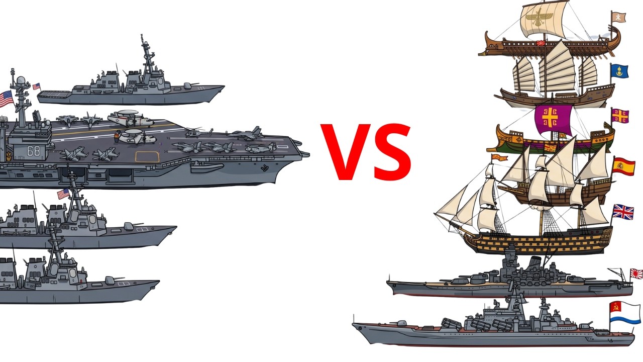 One Carrier Strike Group vs the 7 Greatest Navies in History