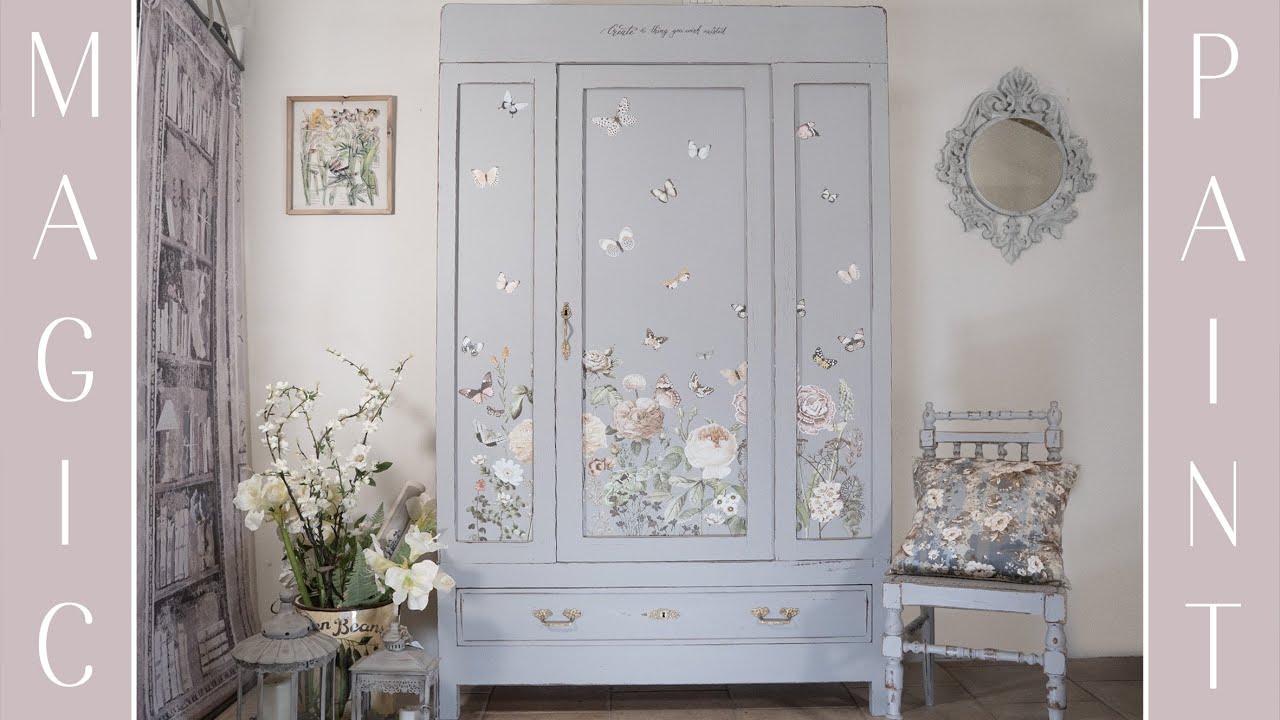 Restyling di un armadio in stile floreale. Chalk paint per il fai da te. Elisa & Magic Paint!