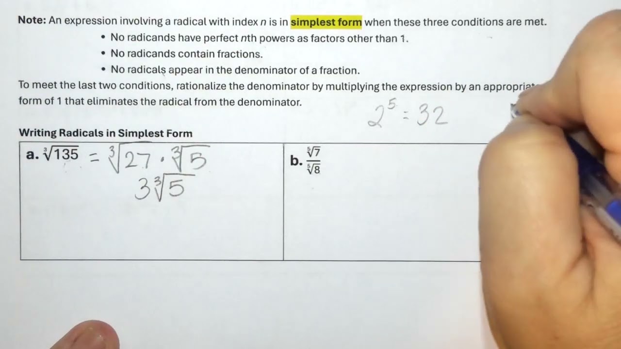 Lesson 5.2 Properties of Rational Exponents & Radicals