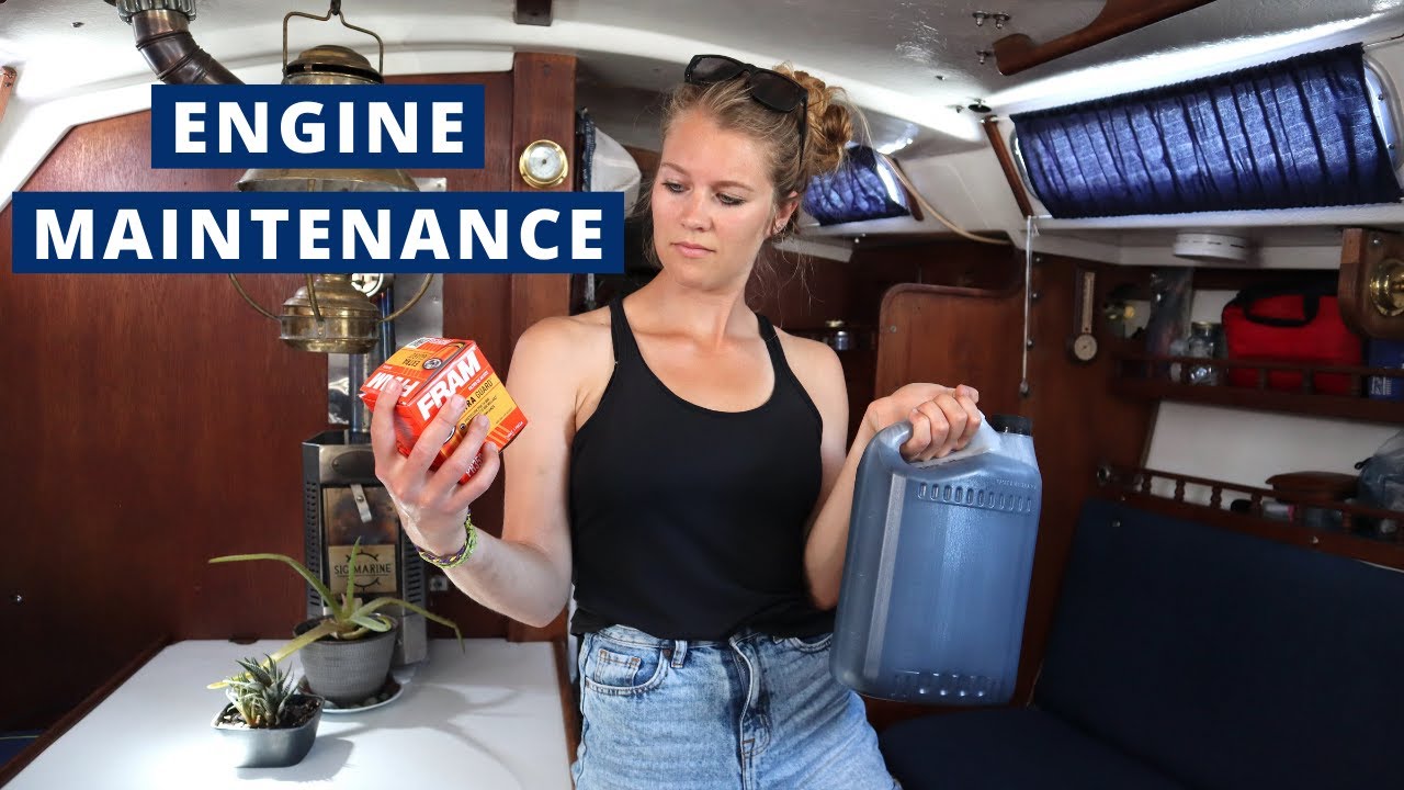 Обслуживание двигателя Universal Diesel на моей Catalina 30 (замена масла + замена цинка) // Гл.32