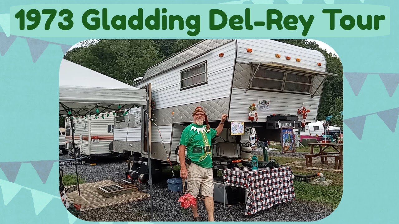 1973 Gladding Del-Rey Vintage 5th Wheel Camper Trailer