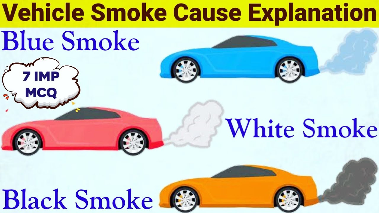 Explanation Of Different Coloured Smoke From Vehicle | Diesel Mechanic | Vehicle Mechanic MCQ