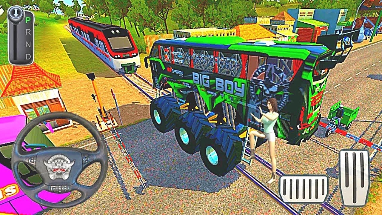 Scania Monster Bus Vs Bullet Train New Crazy Driving Bus Simulator Indonesia Mod - Android Gameplay