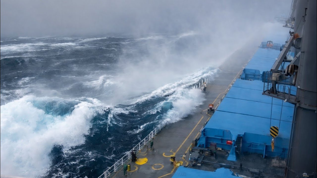 10 Ships Stormy Rough Sea Sailing 🌊 #ship 