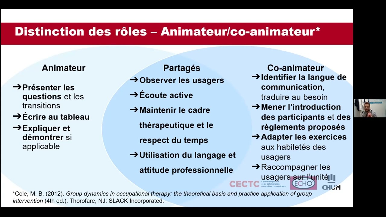 Guide d’animation de groupes thérapeutiques en ergothérapie, un exemple du CHUM