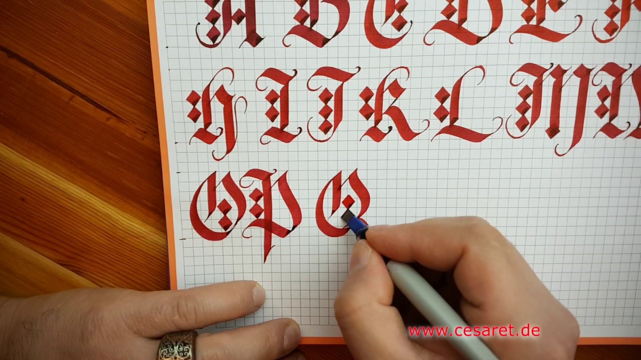 Gotik KALİGRAFİ dersi II- Fraktur calligraphy - Abdurrahman Cesaret