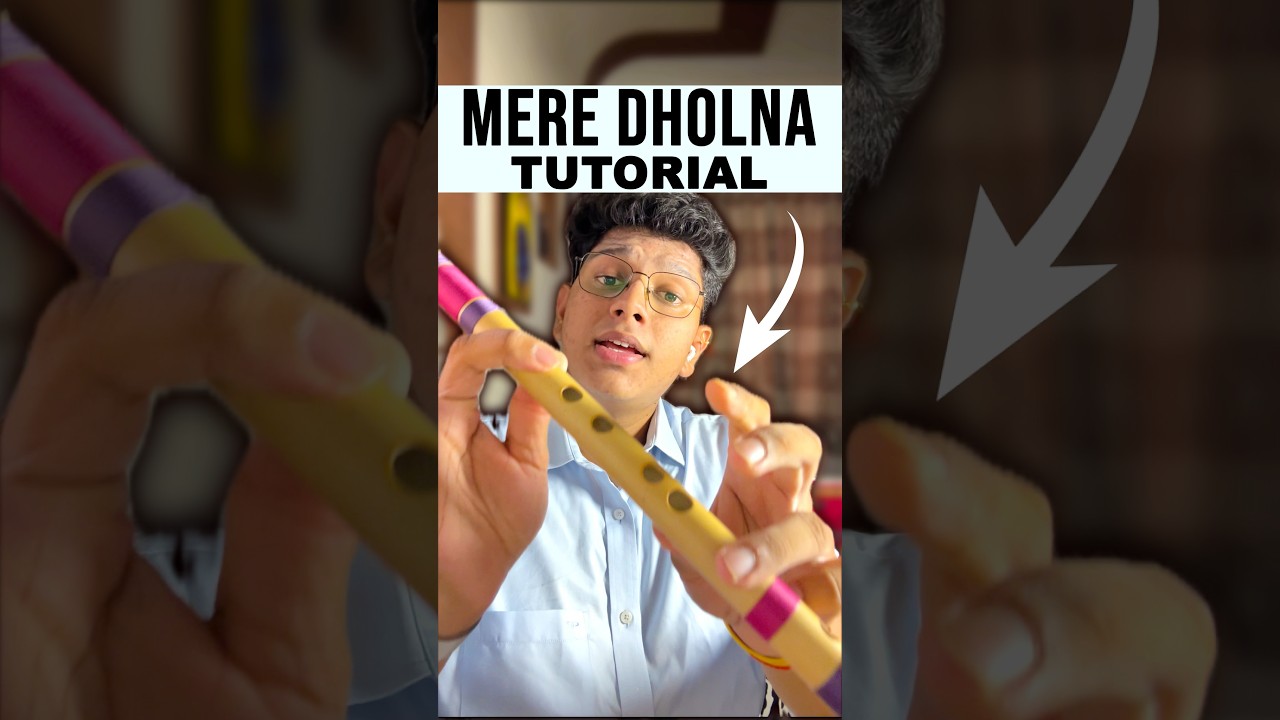 Mere Dholna Flute Tutorial | Notation | Lesson | Notes | Beginner easy music basuri dhun | Krishna