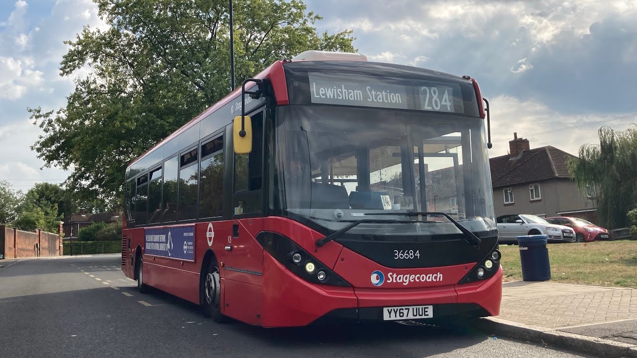FRV. Stagecoach Route 284. Grove Park Cemetery - Lewisham Station. Enviro200 MMC 36684 (YY67 UUE)