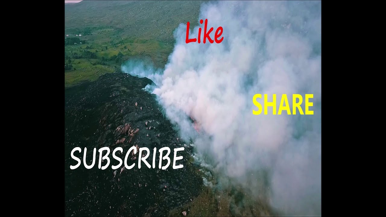 Gorse fire on the Ox mountain Co Mayo Ireland. Mavic pro