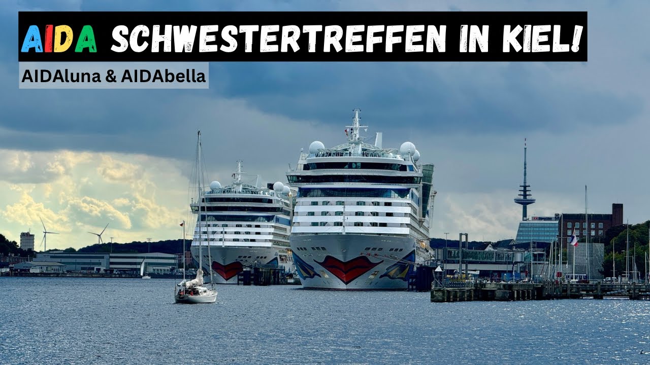 Zwei AIDA-Schiffe auf einmal! AIDAluna & AIDAbella LIVE beim Auslaufen in Kiel (14.09.2025 )