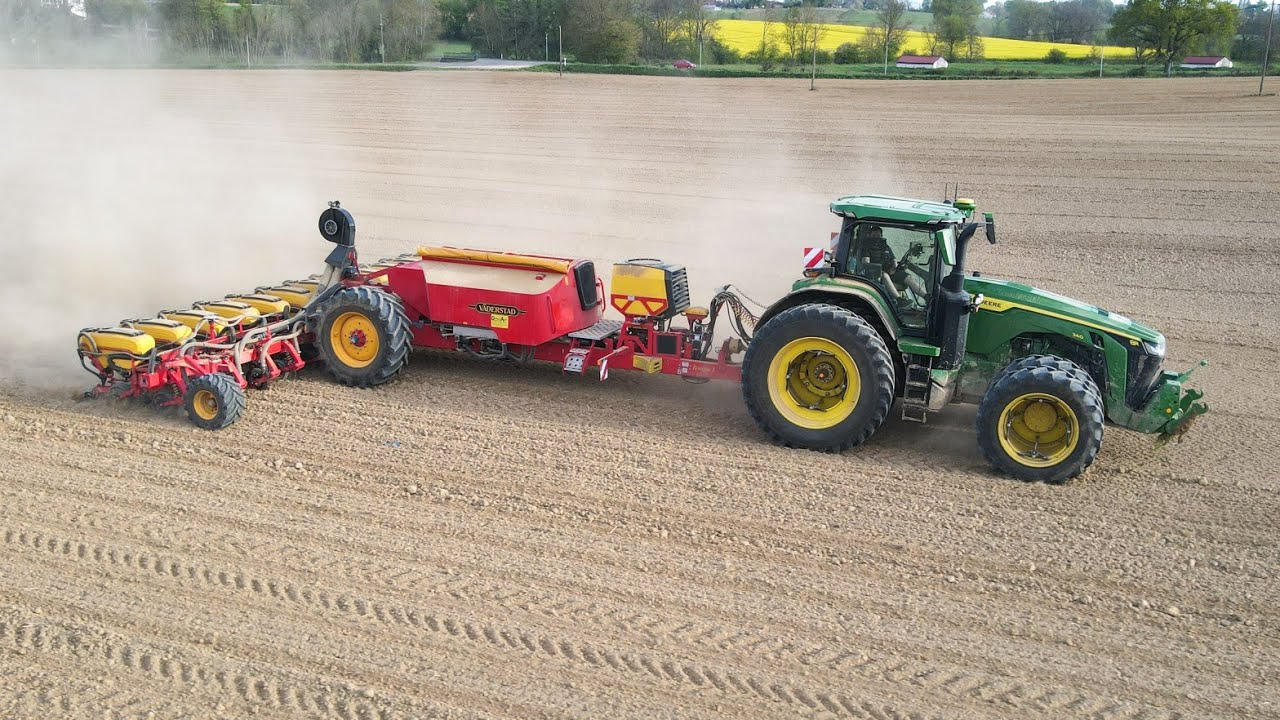 🌽🇺🇸 2X 8R JUMEL&Eacute; AU SEMIS DE MA&Iuml;S AVEC CE SEMOIR 12 RANGS //2X 8R & 6R250 & VADERSTAD //