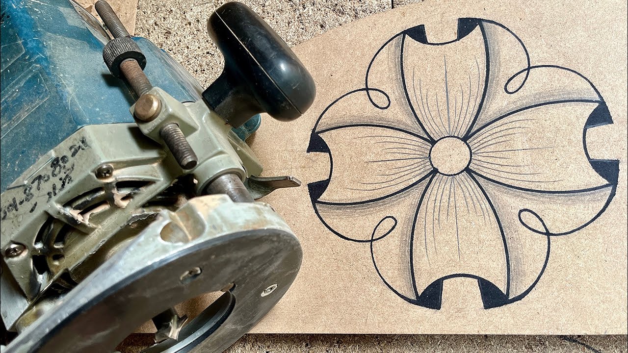 Easy and Beautiful Wood Carving Flower Design With Router Machine Bits // MSF 
