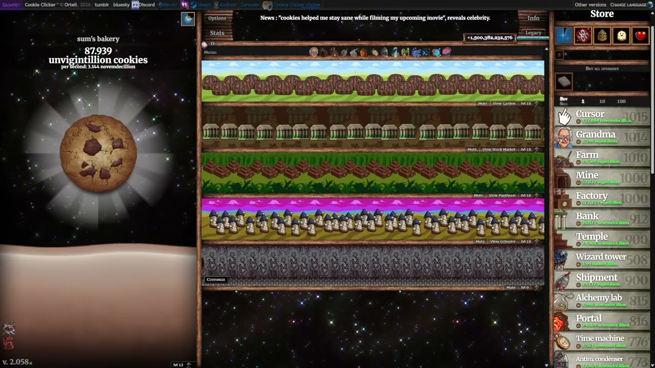 Finishing my cookie clicker save after nearly 3 years