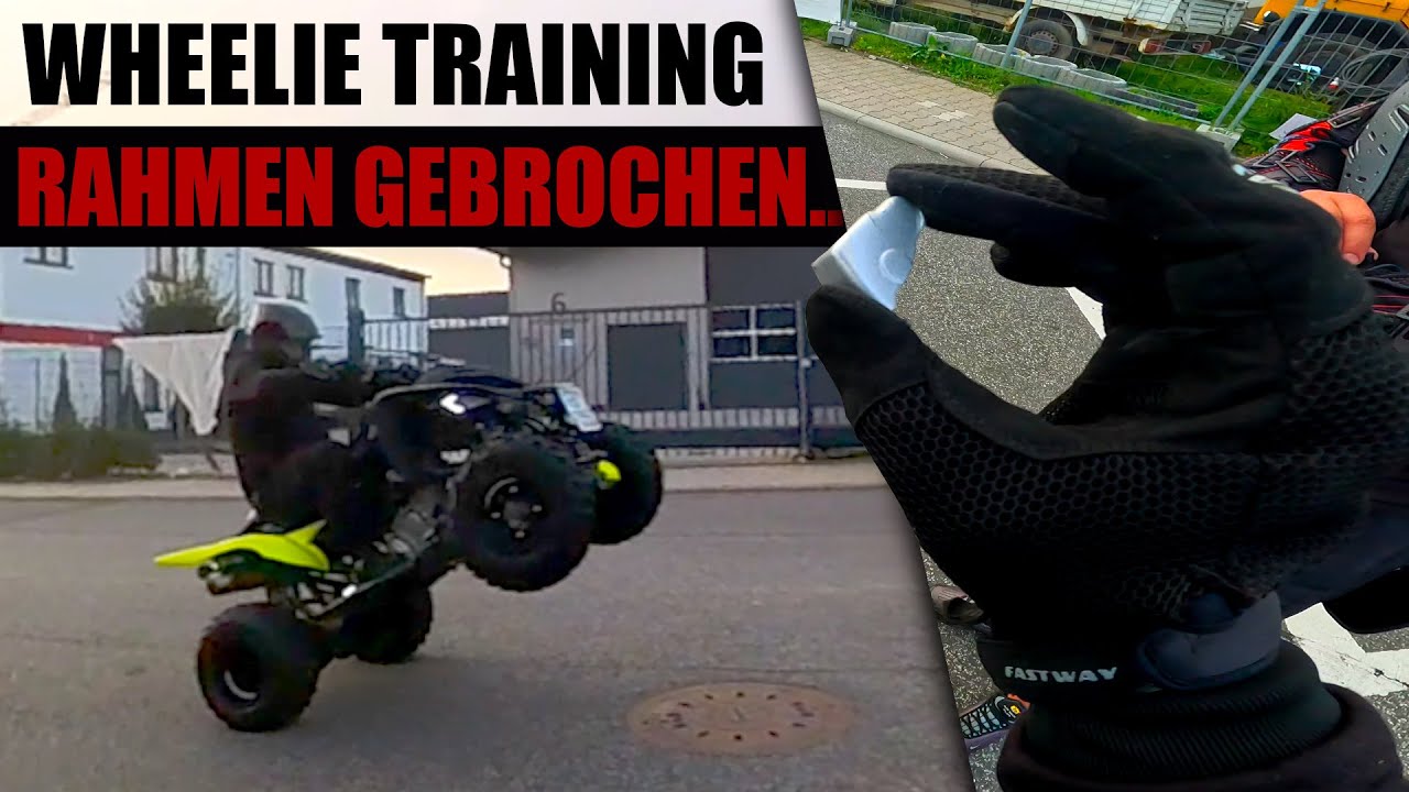 Beim Wheelie Training Rahmen von der Yamaha Raptor 700R gebrochen...
