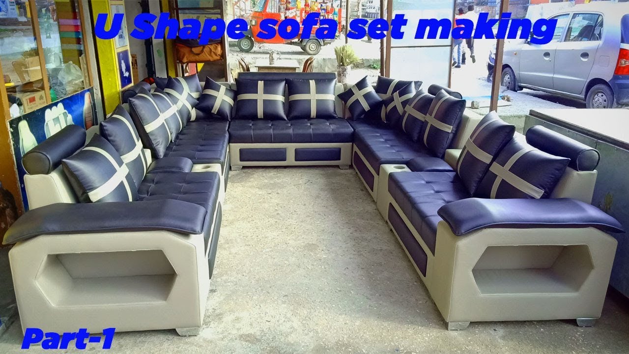 U shape sofa set making