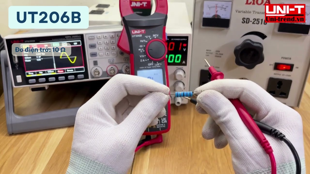Mở hộp test nhanh ampe kìm (kep dòng) UNI-T UT206B. AC1000A- 3000A  cảm biến dòng CS09, AC/DC1000V.
