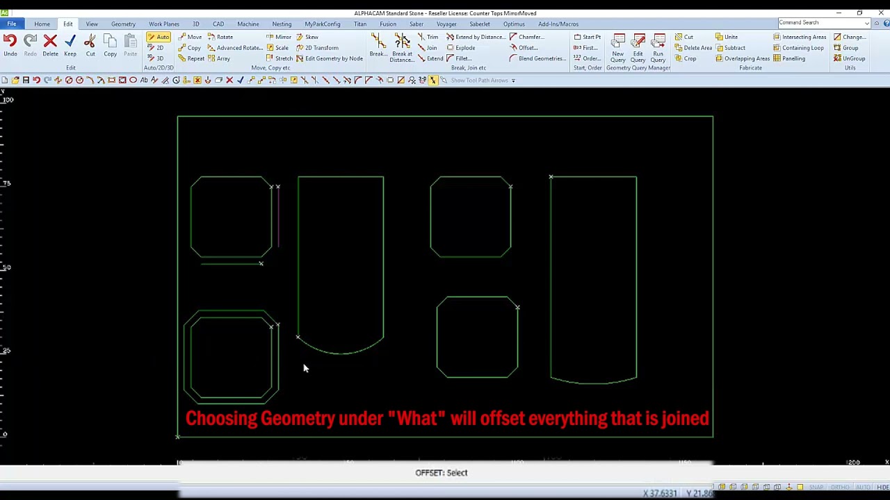 AlphaCAM Drawing Tutorial 4 - "Extending & Dimensions"