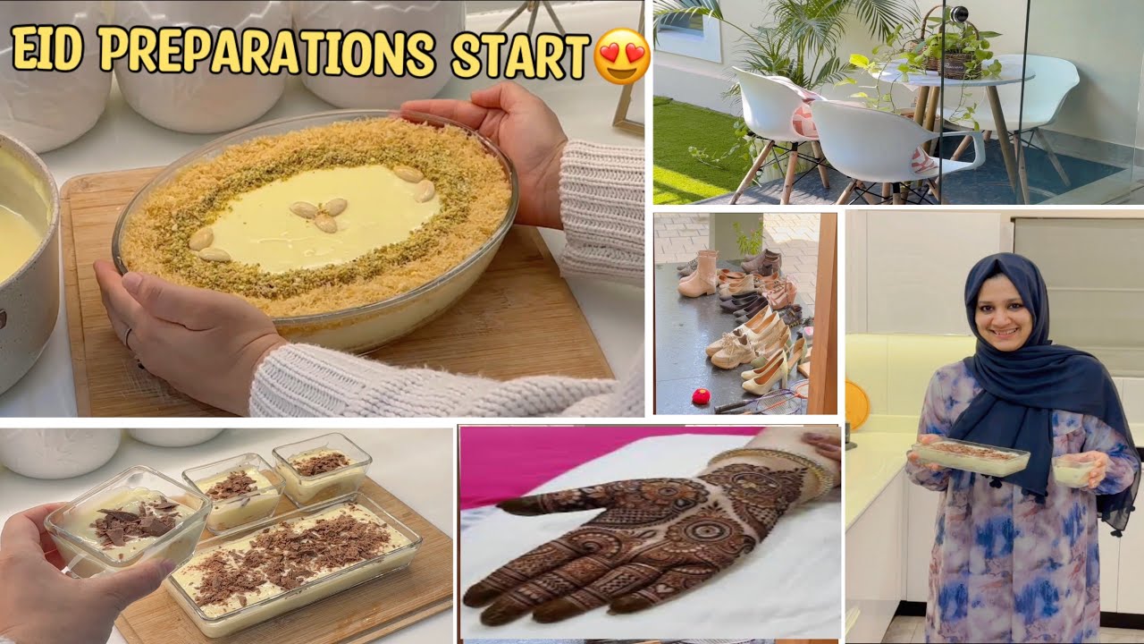 Eid Preparations😍Eid special Pudding recipes/Easy Dessert/Pudding/custard kunafa recipe