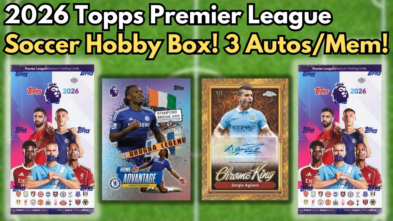Дебют Topps в Английской Премьер-лиге! 3 авто/мемориала и 4 номера! Футбольный набор Topps Englis...