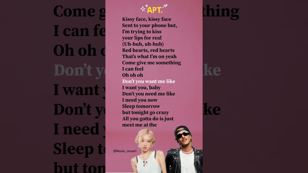 APT. - ROS&Eacute; & Bruno Mars lyrics #brunomars #apt #ros&eacute;_bruno_apt #lyrics #ros&eacute;