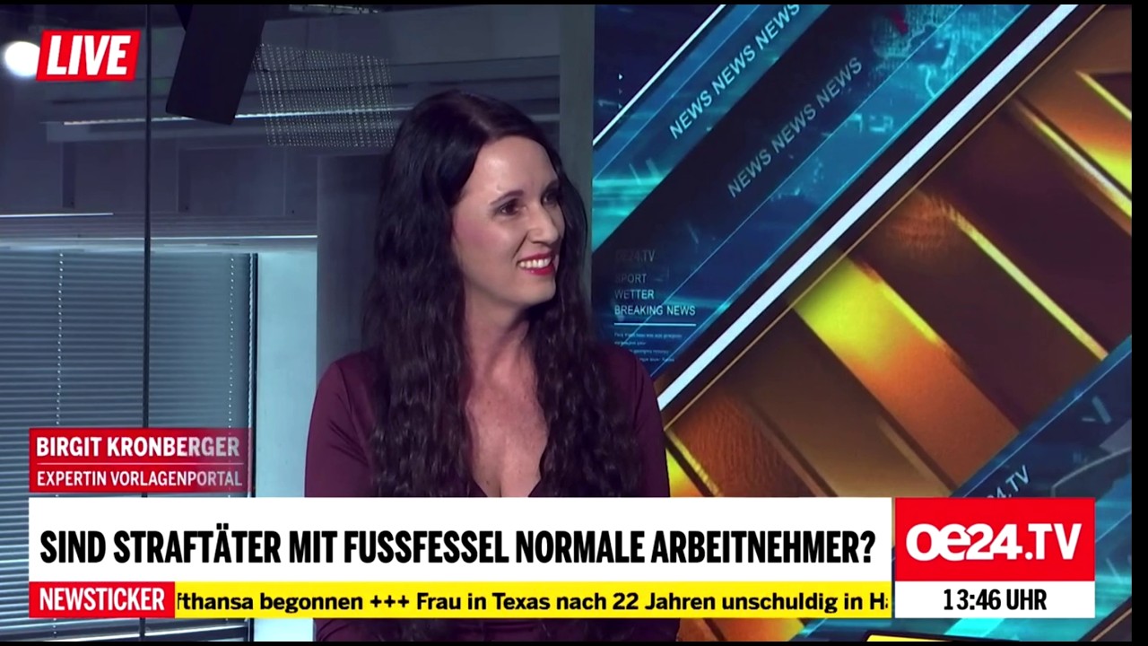 Birgit Kronberger auf oe24 TV zum Thema 