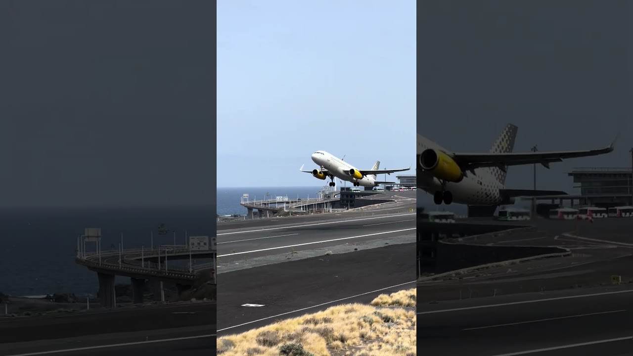 Despegue Vueling A320 | Aeropuerto de La Palma 6 de Agosto 16:15h ✈️ #Shorts
