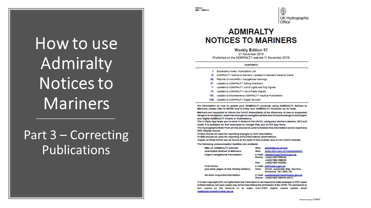 How to use Admiralty Notices to Mariners - Part 3 ???