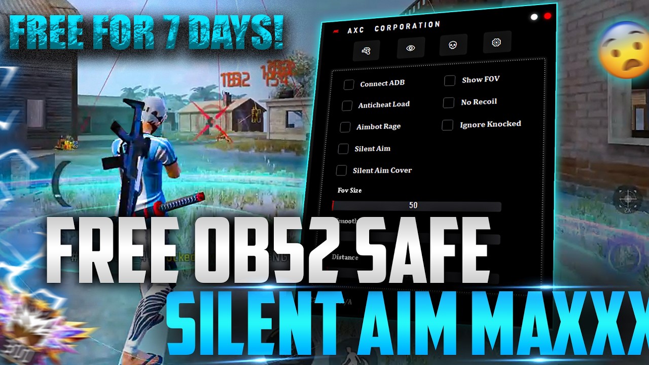 FREE OB52 SILENT AIM COVER💻 FOR 7 DAYS FF PC PANEL | BRUTAL PANEL || 100% SAFE MAIN ID! 🎯|| AXC!