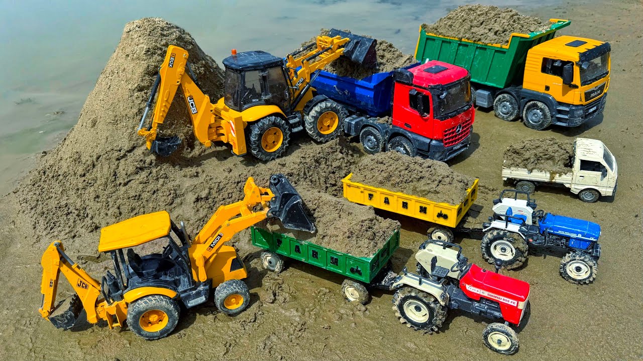 JCB 5CX Fully Loading Sand Dumper Truck Tipper Tractor Pickup? JCB Ki Khudai | Jcb Tractor Cartoon