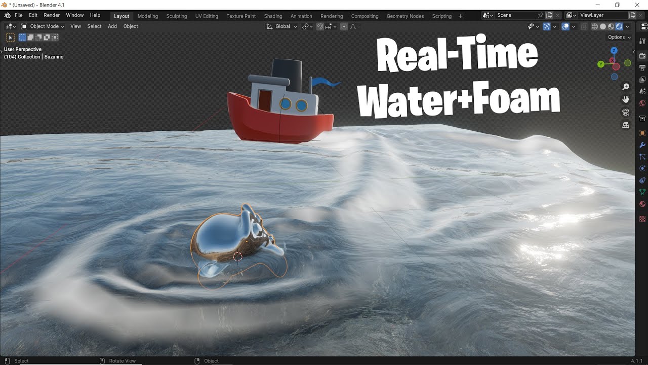 Real Time Dynamic Water in Blender