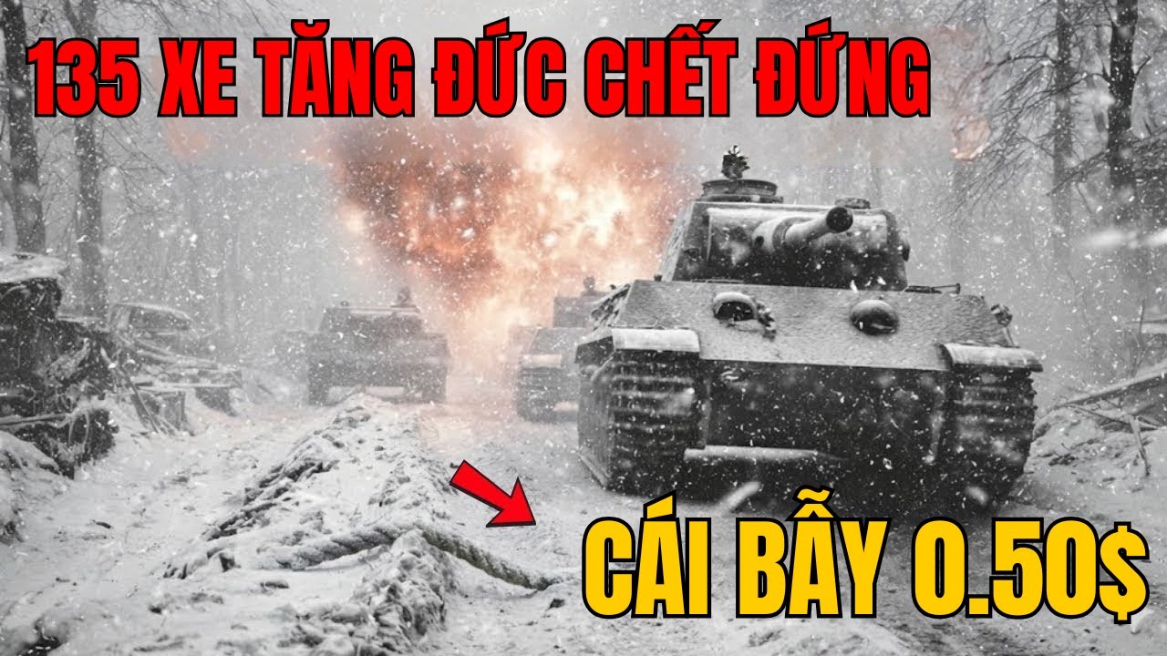 Vũ khí giá 0,50 đô la: Cái bẫy khiến 135 xe tăng Đức chết đứng trong băng giá