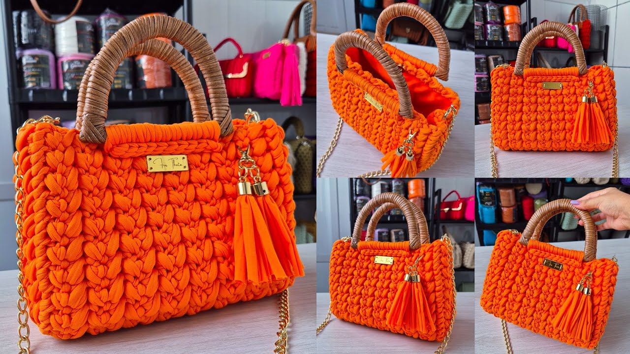 Uma Bolsa Fácil, Rápida e Indicada para o verão - Bolsa Iasmim - Bolsa de crochê com alça Rattan