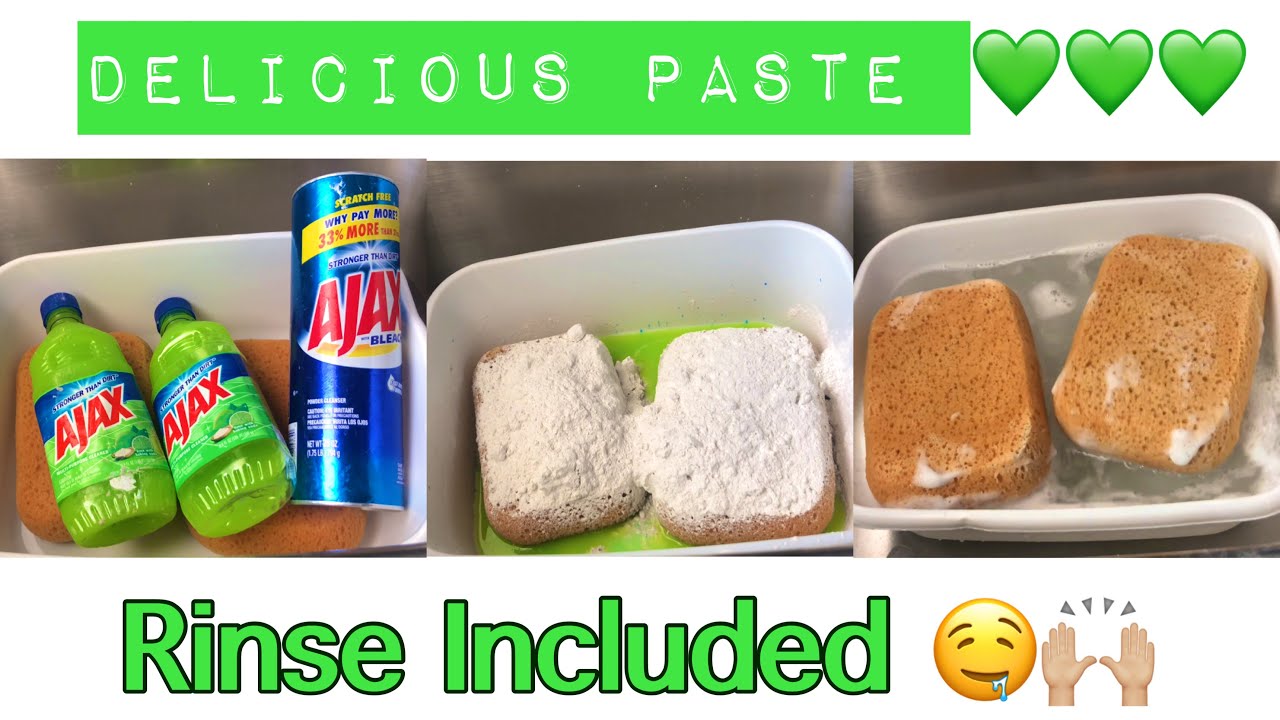 ASMR Paste With 2 Bottles of GREEN Ajax💚💚 & 2 Cans of Ajax POWDER ** RINSE INCLUDED
