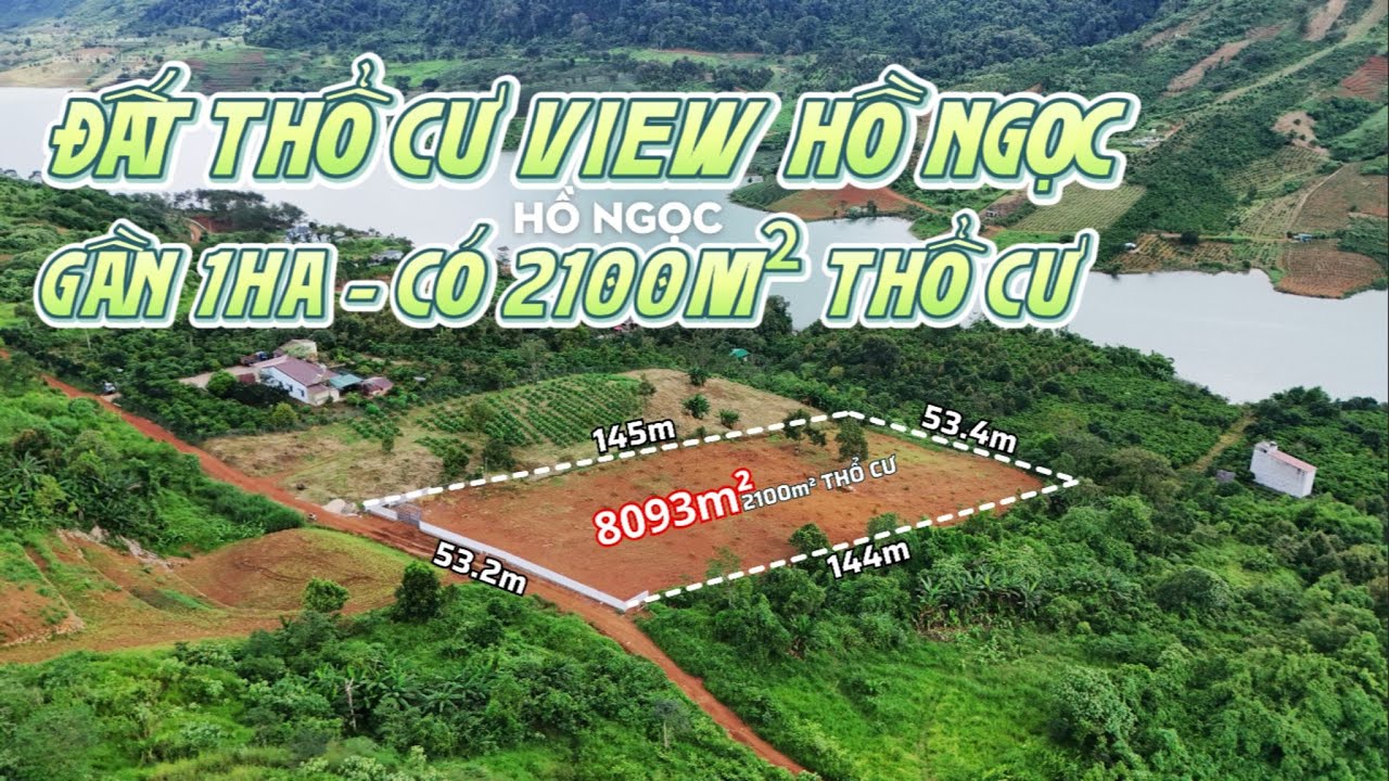 Đất view Hồ Ngọc Bảo Lộc, 8093m² có sẵn 2100m² thổ cư phù hợp làm khu nghỉ dưỡng, Homestay, Farmstay