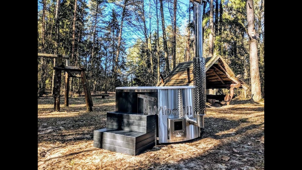 Badezuber Badefass GFK mit Smart Pelletofen