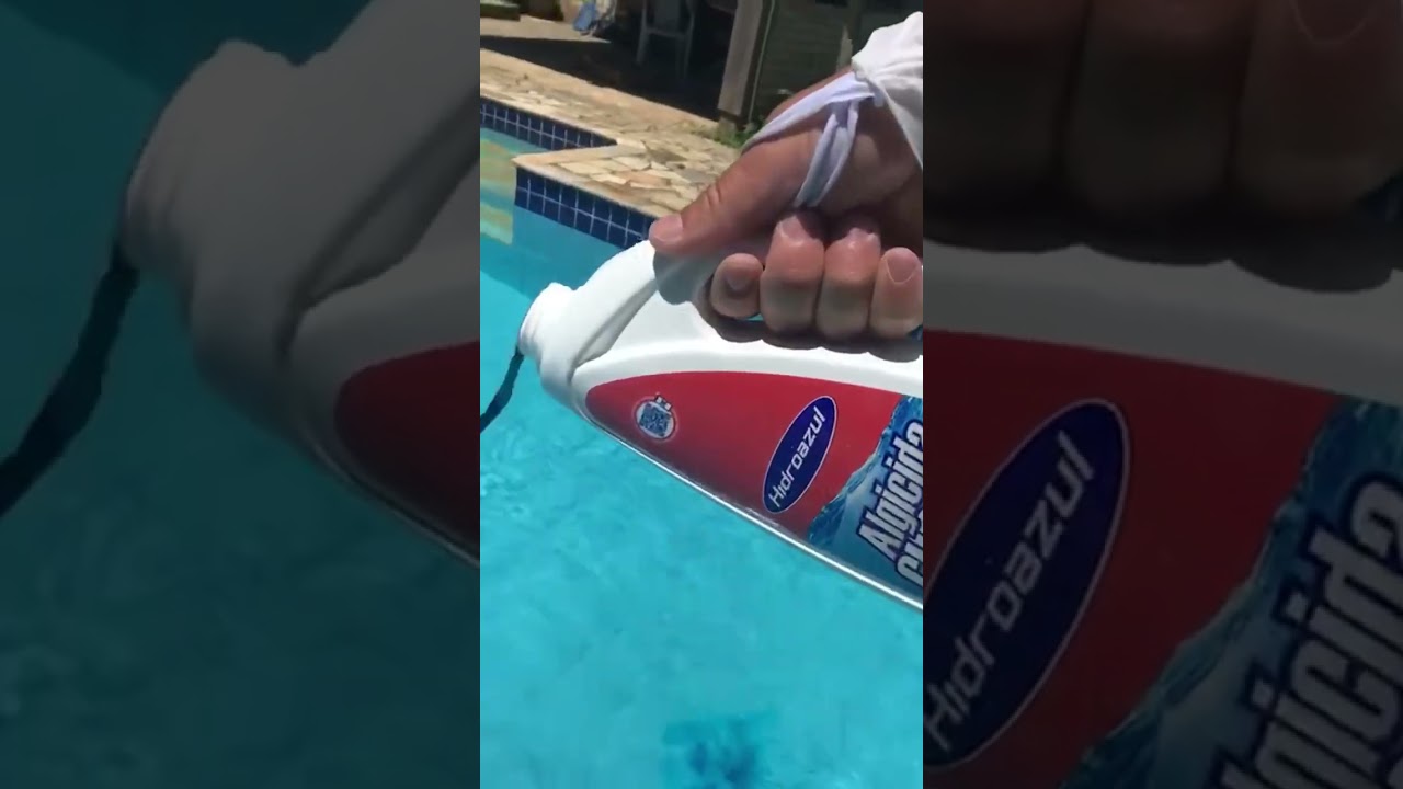 Tratamento preventivo com algicida na Piscina, antes de viajar #shorts #short