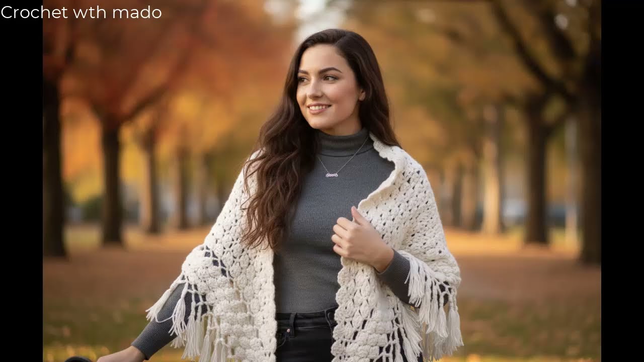اطار شال كروشيه مثلث  بالشرح المبسط